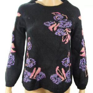 NEW Style & Co black pink purple shimmer sweater L Large XL